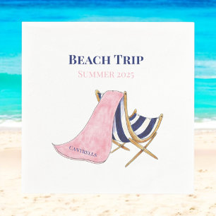 Beach Trip Beach Chair Reunion Custom Napkin