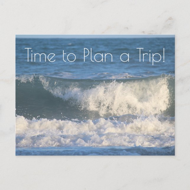 Beach Trip Planning Photo of Crashing Ocean Waves Postcard (Front)