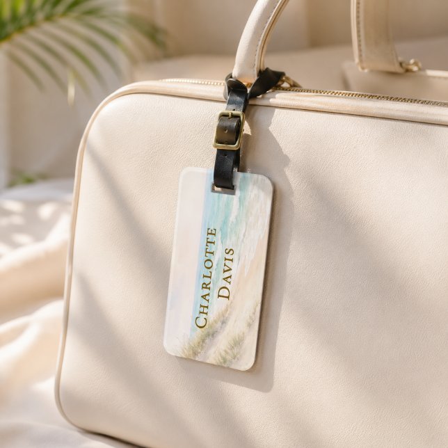 Beach tropical destination vacation luggage tag (Creator Uploaded)