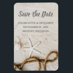 Beach Tropical Destination Wedding Save the Date  Magnet<br><div class="desc">Beach Tropical Destination Wedding Save the Date Magnet is a perfect unique design for your guests for wedding theme like beach, Destination, Summer , Hawaii or tropical .It features beach , sea waves , sand , Starfish & template for text & photo. Please click on the personalize button to customize...</div>