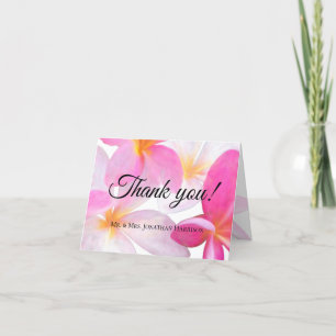 Beach Tropical Floral Hawaii Wedding Thank You