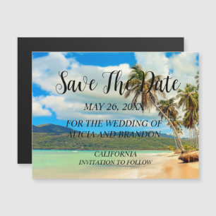 Beach Tropical Ocean Weddings Modern Waves Magnet