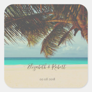 Beach Tropical,Palm Square Sticker