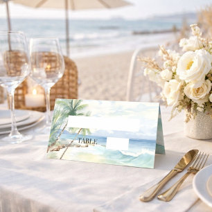 Beach tropical palm trees Place Card