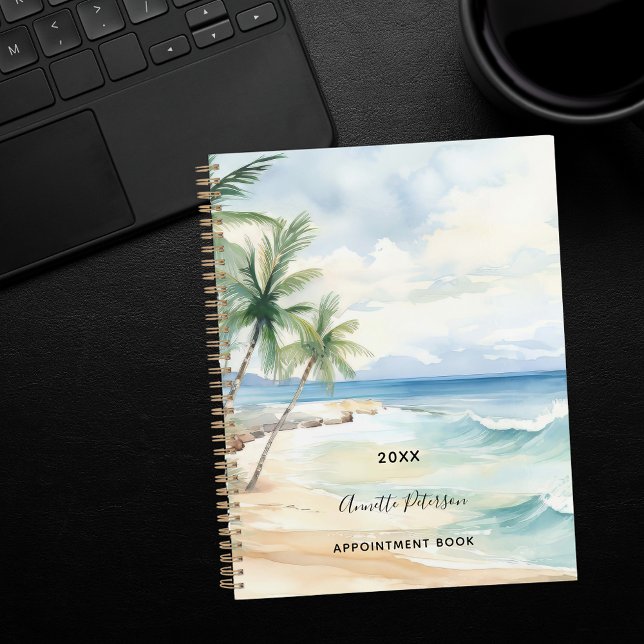 Beach tropical palm trees waves 2026 planner (Creator Uploaded)