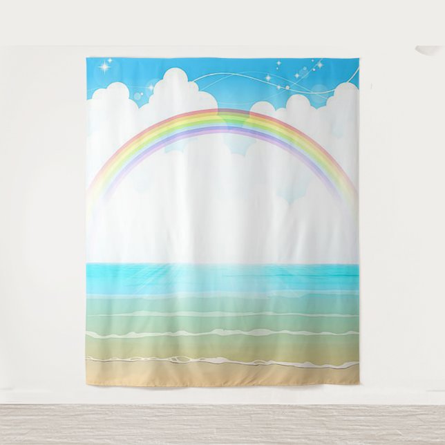 Beach Tropical Photo Background Tapestry (Front)