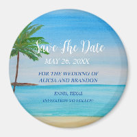 Beach Tropical Sand Weddings Modern Waves Magnet
