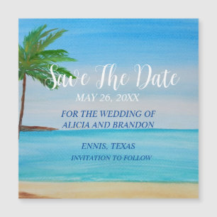 Beach Tropical Sand Weddings Modern Waves Magnet