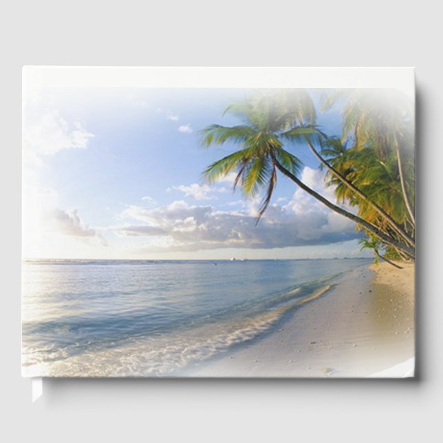 Beach Tropical Seaside Wedding or Shower Guestbook (Front)