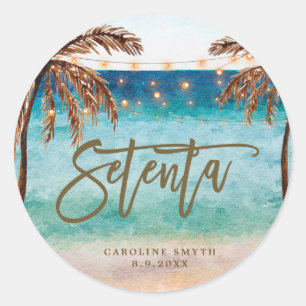 beach tropical setenta 70th birthday sticker