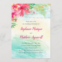 Beach Tropical String Lights Wedding