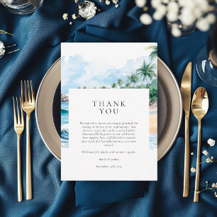 Beach Tropical Summer Wedding Thank You Card