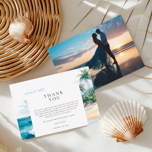 Beach Tropical Summer Wedding Thank You Card
