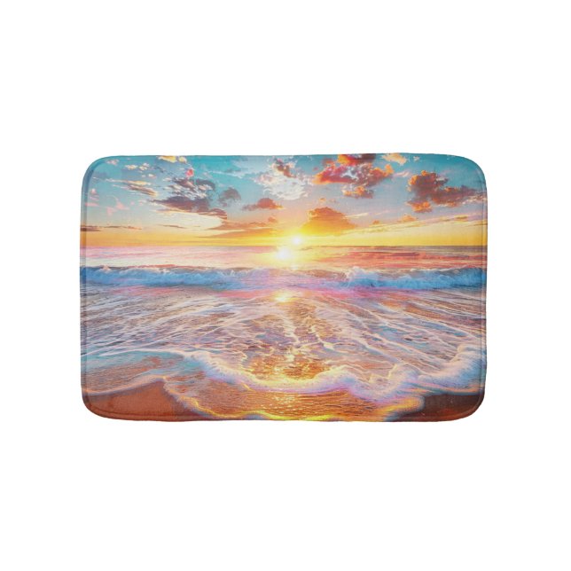 Beach Tropical Sunset Bathroom Floor Mats (Front)