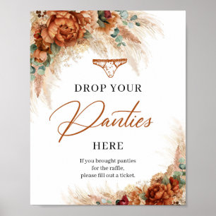 Beach tropical terracotta Drop your Panties here Poster