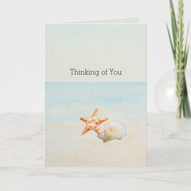 Beach Tropical with Starfish and Conch    Card (Front)