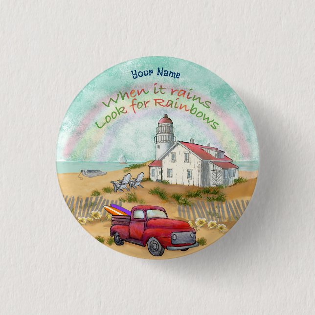 Beach Truck Lighthouse  button (Front)