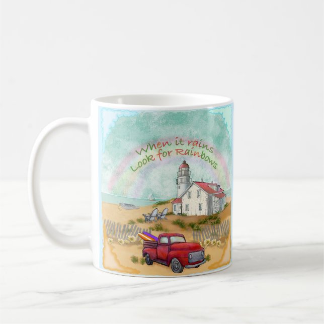 Beach Truck Lighthouse Coffee Mug (Left)