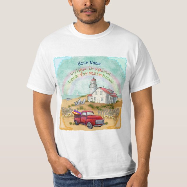 Beach Truck Lighthouse  T-Shirt (Front)