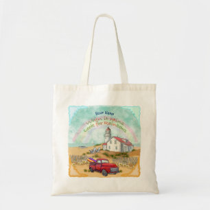 Beach Truck Lighthouse  Tote Bag
