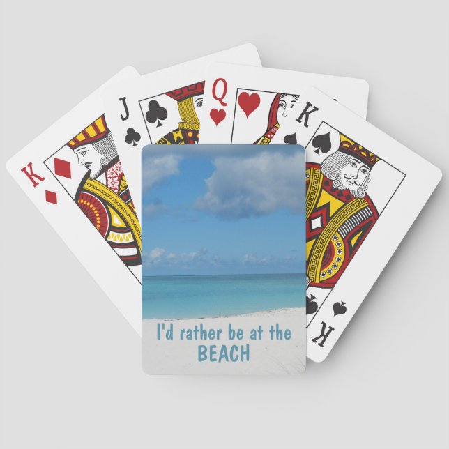 Beach, turquoise water, sand playing cards (Back)
