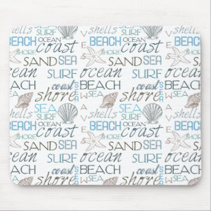 Beach Typography Mouse Pad