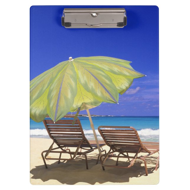 Beach Umbrella, Abaco, Bahamas Clipboard (Front)
