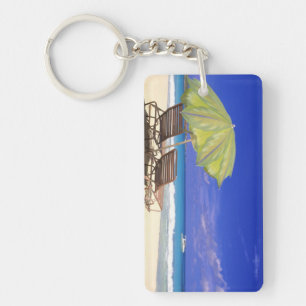 Beach Umbrella, Abaco, Bahamas Key Ring