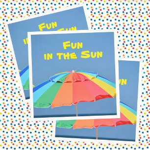 Beach Umbrella Bright Colourful Summer Fun Napkin
