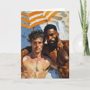 Beach Umbrella Embrace Card