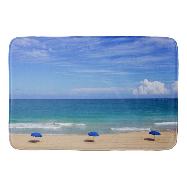 Beach Umbrella Ocean Bath Mat (Front)
