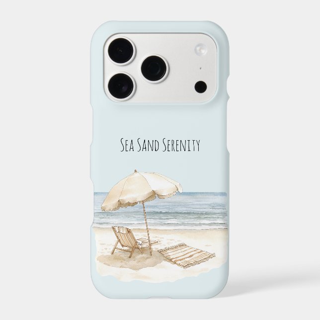 Beach Umbrella Ocean Sea Sand Serenity (Back)