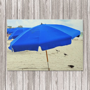 Beach Umbrella Seagulls In The Sand Doormat