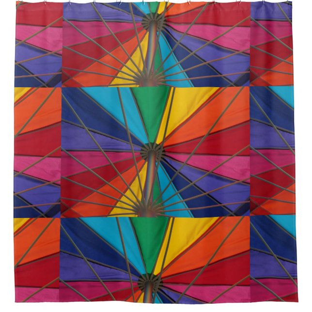 Beach Umbrella Shower Curtain (Front)