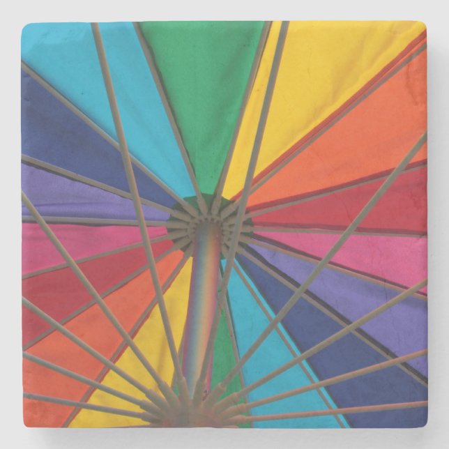 Beach Umbrella Stone Coaster (Front)