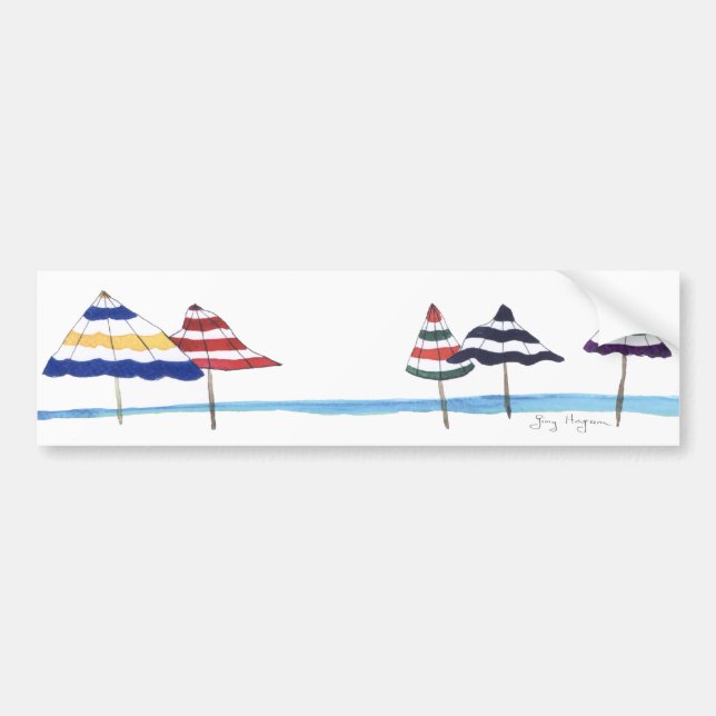 Beach Umbrellas Bumper Sticker (Front)