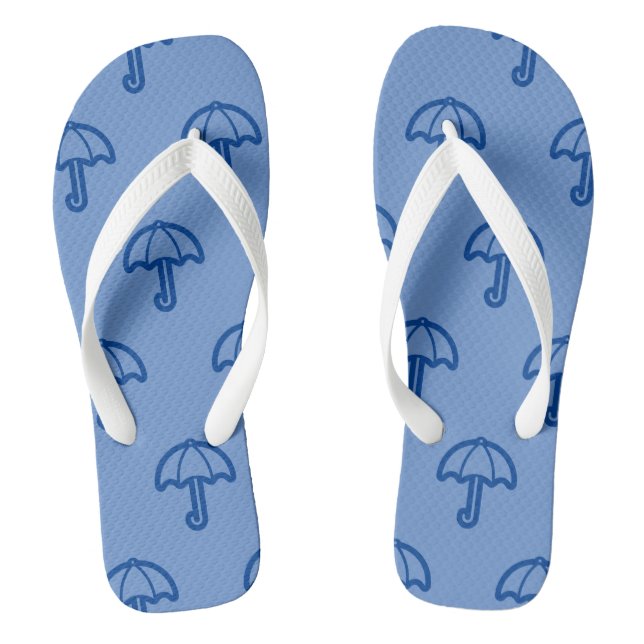 Beach Umbrellas Printed Stylish Cool Pair of  Jandals (Footbed)