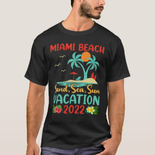 Beach Vacation 2022 Retro Sunset Florida Miami Bea T-Shirt