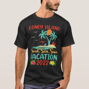Beach Vacation 2022 Retro Sunset New York Coney Is T-Shirt