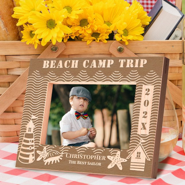 Beach Vacation Etched Frames (Beach Trip Laser Etched Frame.)