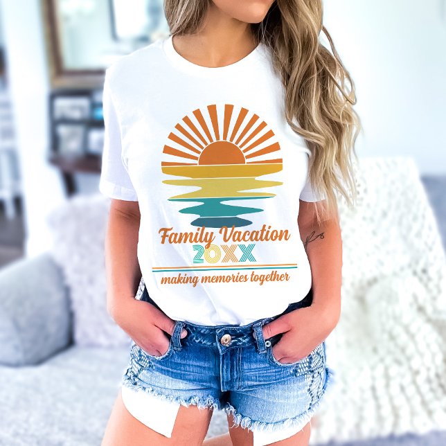 Beach Vacation Family Friends Custom Cool Sunset T-Shirt (Creator Uploaded)