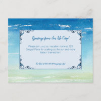 Beach Vacation Home Guest Invitation