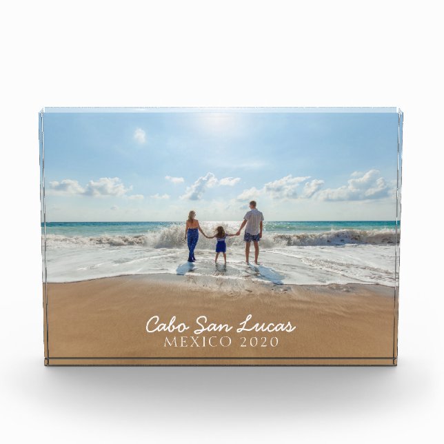 Beach Vacation Memories Keepsake Photo Block (Front)