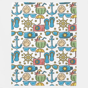 Beach Vacation Pattern fleece blankets