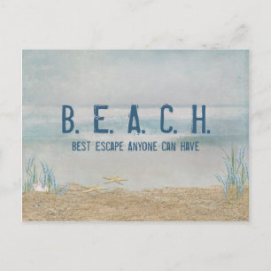 Beach vacation postcard