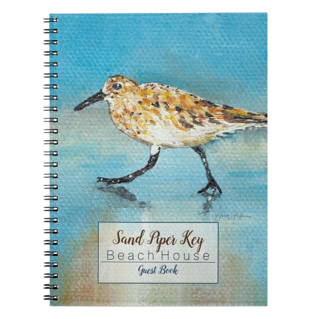 Beach Vacation Rental Customisable Guest Book (Front)