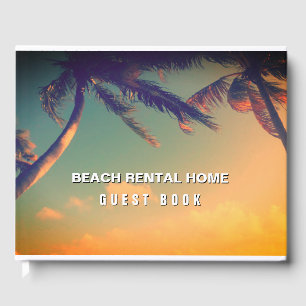 Beach vacation rental property palm tree photo guest book