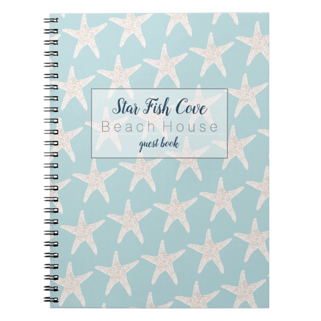 Beach Vacation Rental Star Fish Theme Guest Book (Front)
