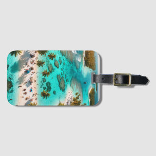 Beach Vacation Resort With Clear Blue Water Active Luggage Tag