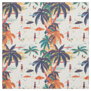 Beach Vacation Seamless Pattern Fabric